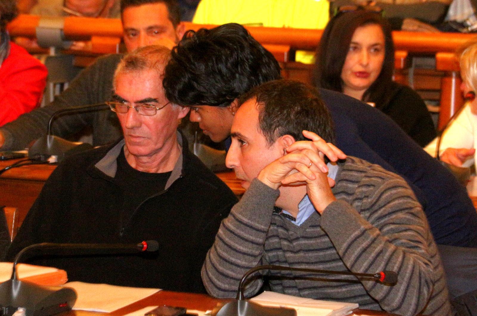 I consiglieri Grillotti, Pecoretti e Mazzacca (Marzi Pentafoto)