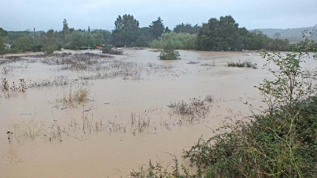 Campi allagati durante il nubifragio di fine ottobre (foto Pabar)