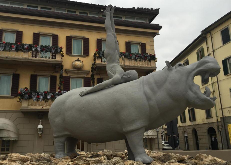 Un rinoceronte accompagna il Natale