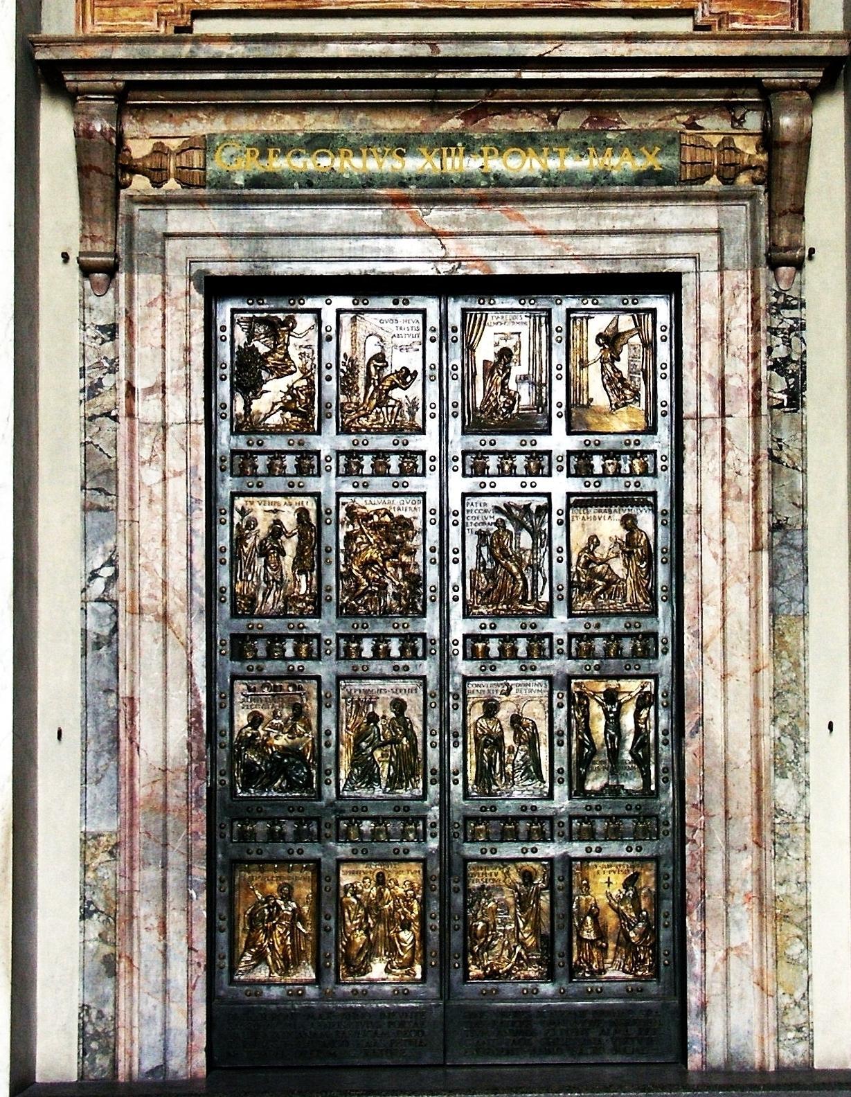 La Porta Santa di San Pietro che Papa Francesco ha aperto in tv