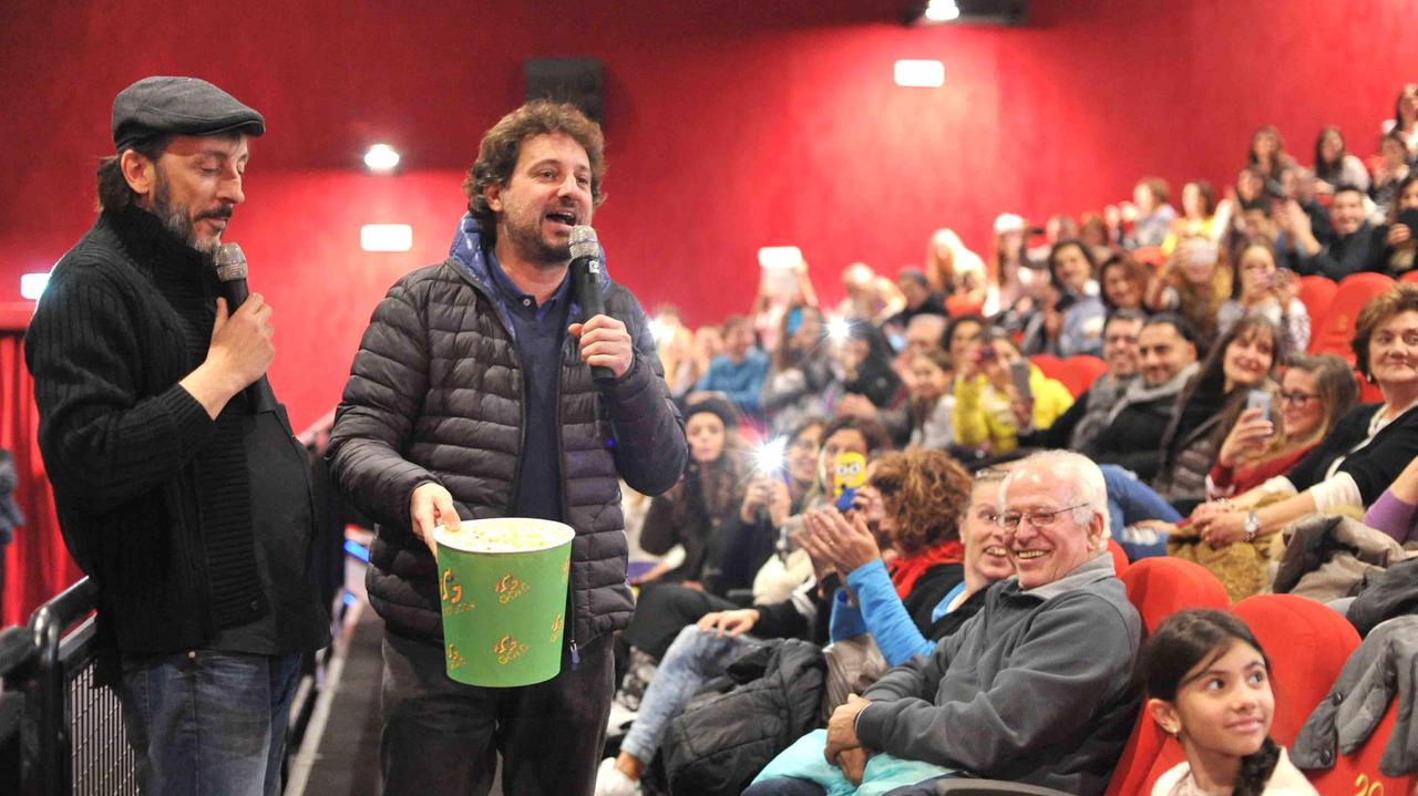 Leonardo Pieraccioni e Massimo Ceccherini al cinema Lux (foto Lorenzo Gori)