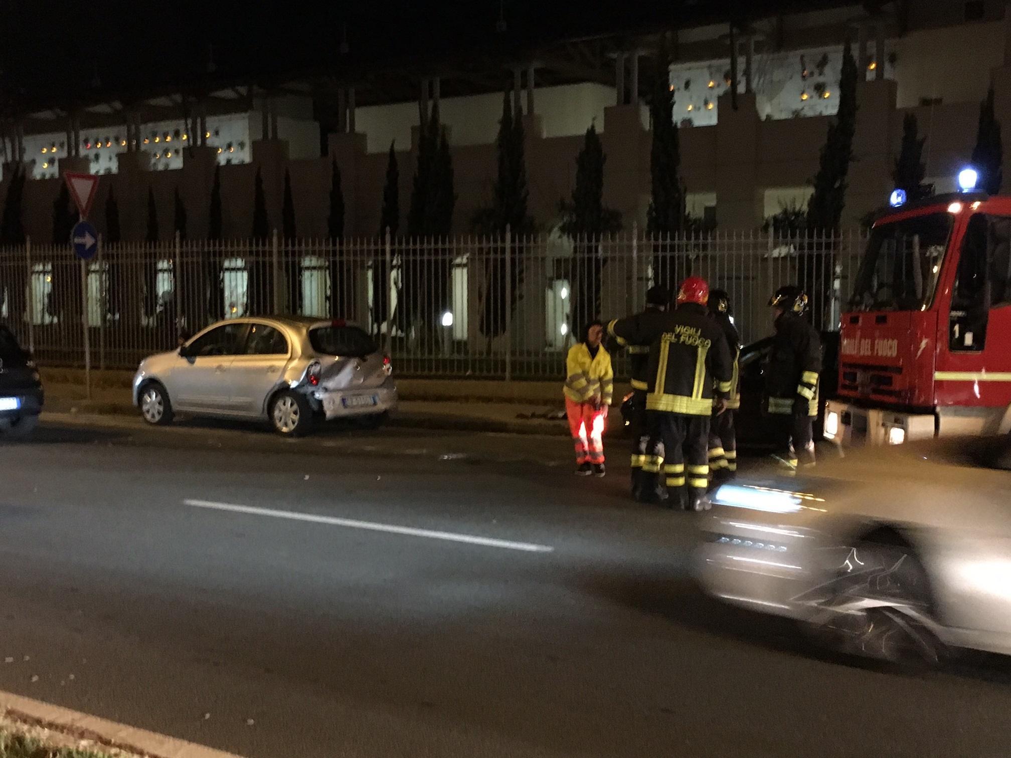 Una delle auto coinvolte nell'incidente