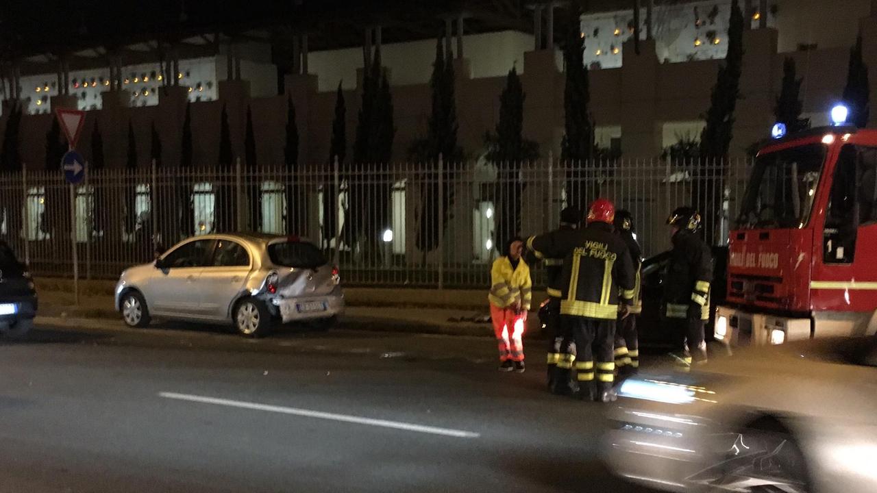 Una delle auto coinvolte nell'incidente