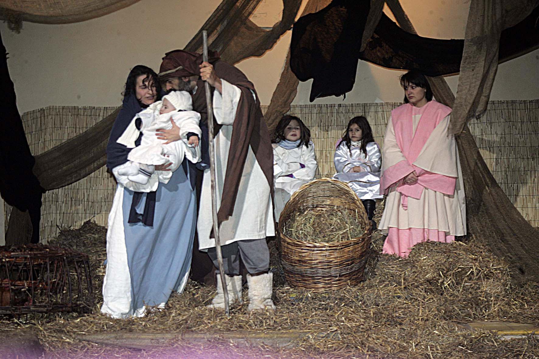 La rappresentazione della Sacra famiglia al Presepe vivente di Pescia