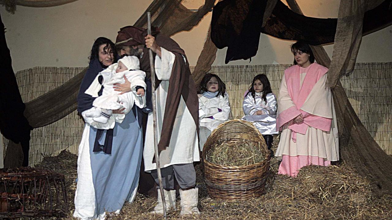 La rappresentazione della Sacra famiglia al Presepe vivente di Pescia