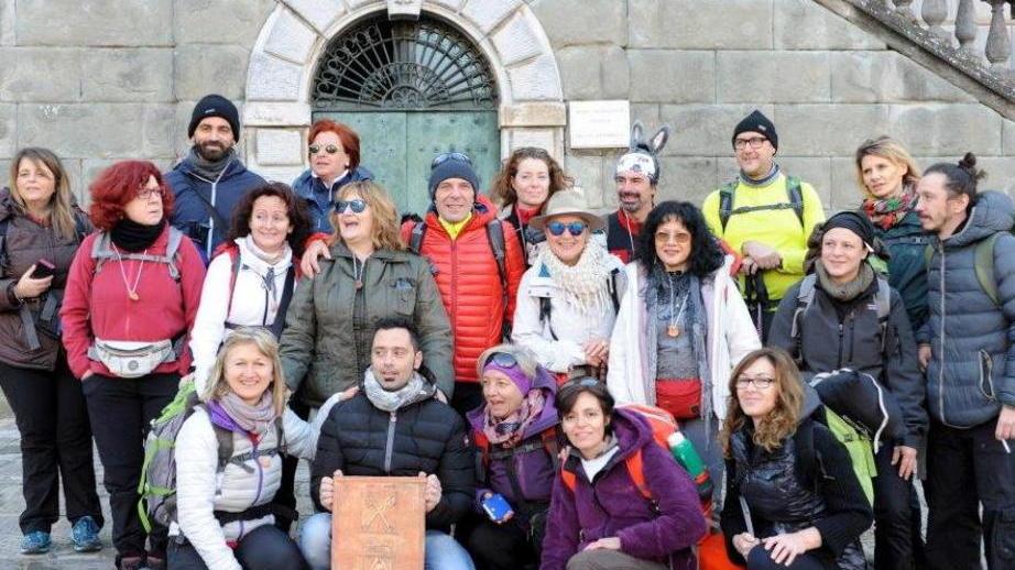Progetto delle vie Francigene trecento pellegrini in città