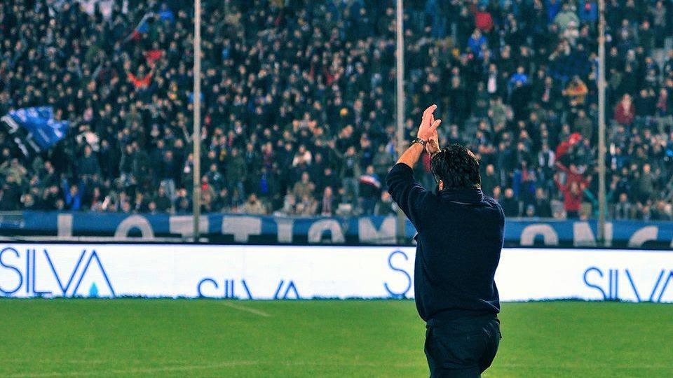 Gatuso sotto la curva Nord (F. Batoni/pisachannel.tv)
