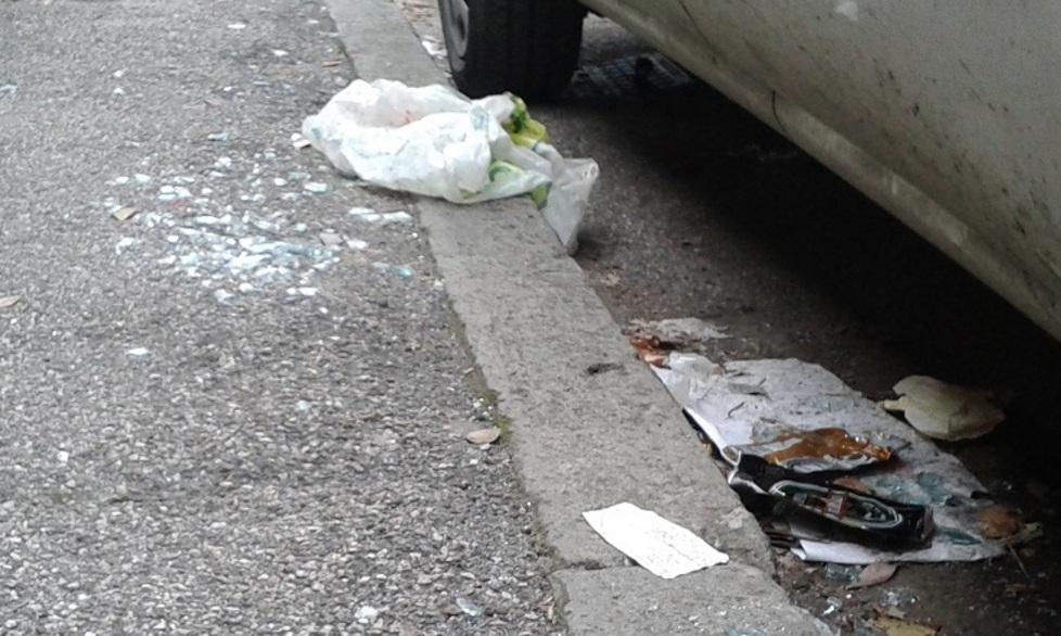 «Vetri sbriciolati vicino alla scuola ma Hera non pulisce»