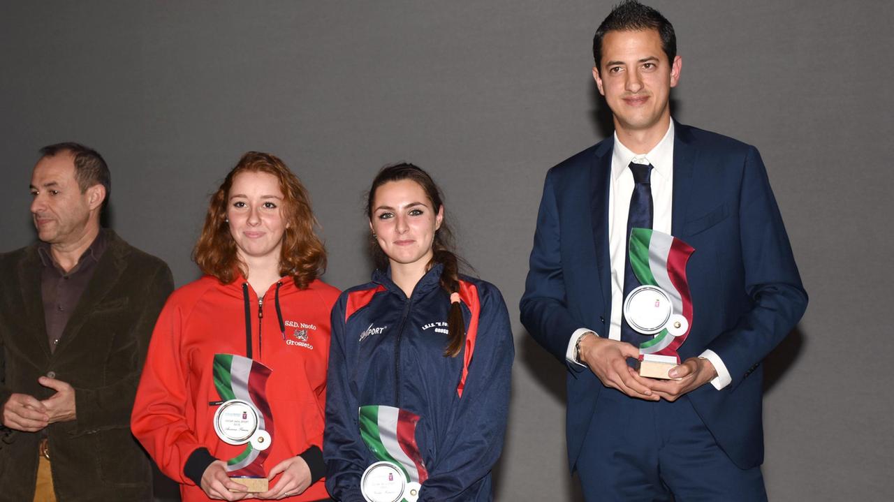 Da sinistra Arianna Ferrari, Giada Romano e Stefano Giovani (foto Bf)
