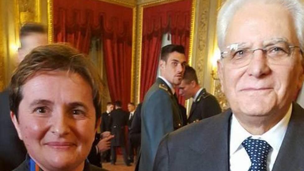 La campionessa di bocce Elisa Luccarini da Mattarella