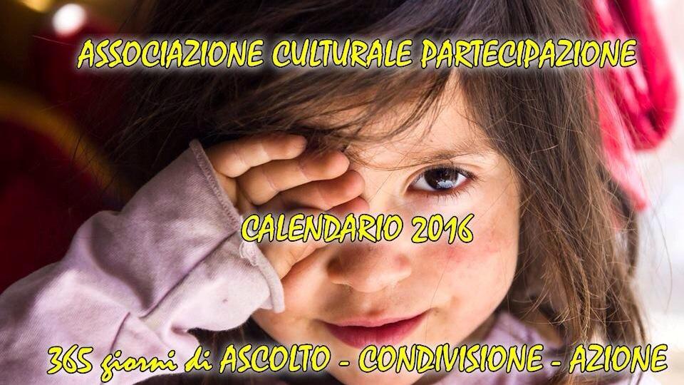 Il calendario benefico del 2016 dell'Associazione Partecipazione