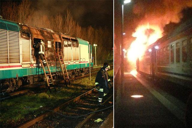 L'incendio sul trenoi