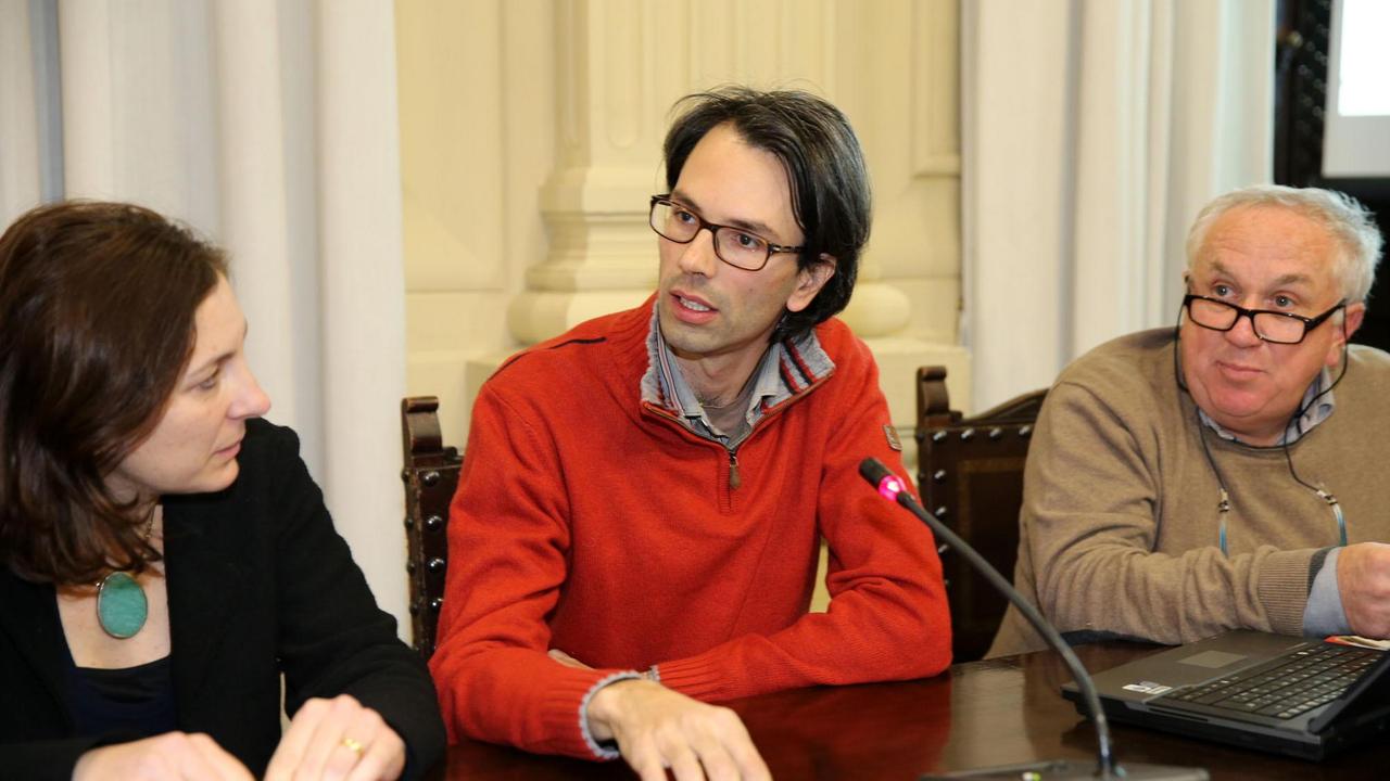 Gli architetti Michela Chiti e Tommaso Rafanelli con l'architetto del Comune Mario Damiani