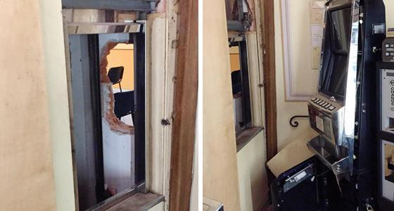Bucano una parete per entrare nel bar