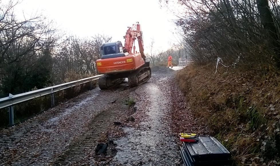Aperto il cantiere sulla frana alla Fratta