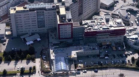 Una veduta dall'alto dell'ospedale di Perugia