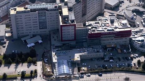 Una veduta dall'alto dell'ospedale di Perugia
