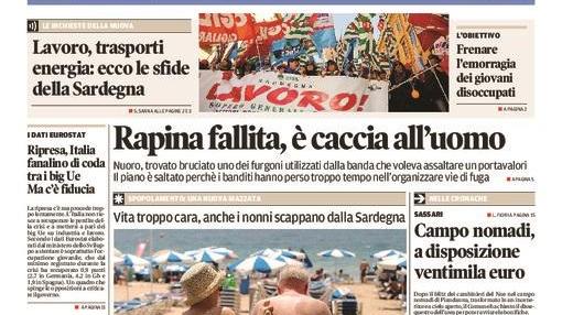 La Nuova Sardegna - Prima pagina - 4 gennaio 2016