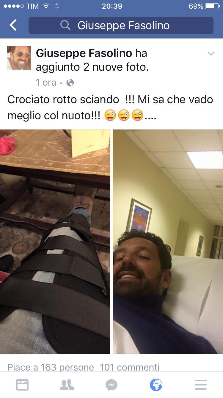 Il post di Giuseppe Fasolino su Facebook