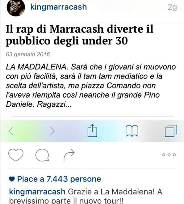 Il grazie di Marracash fa 7500 “mi piace”