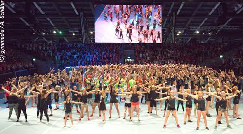 La cerimonia conclusiva dell'edizione 2014 di Eurogym a Helsingborg