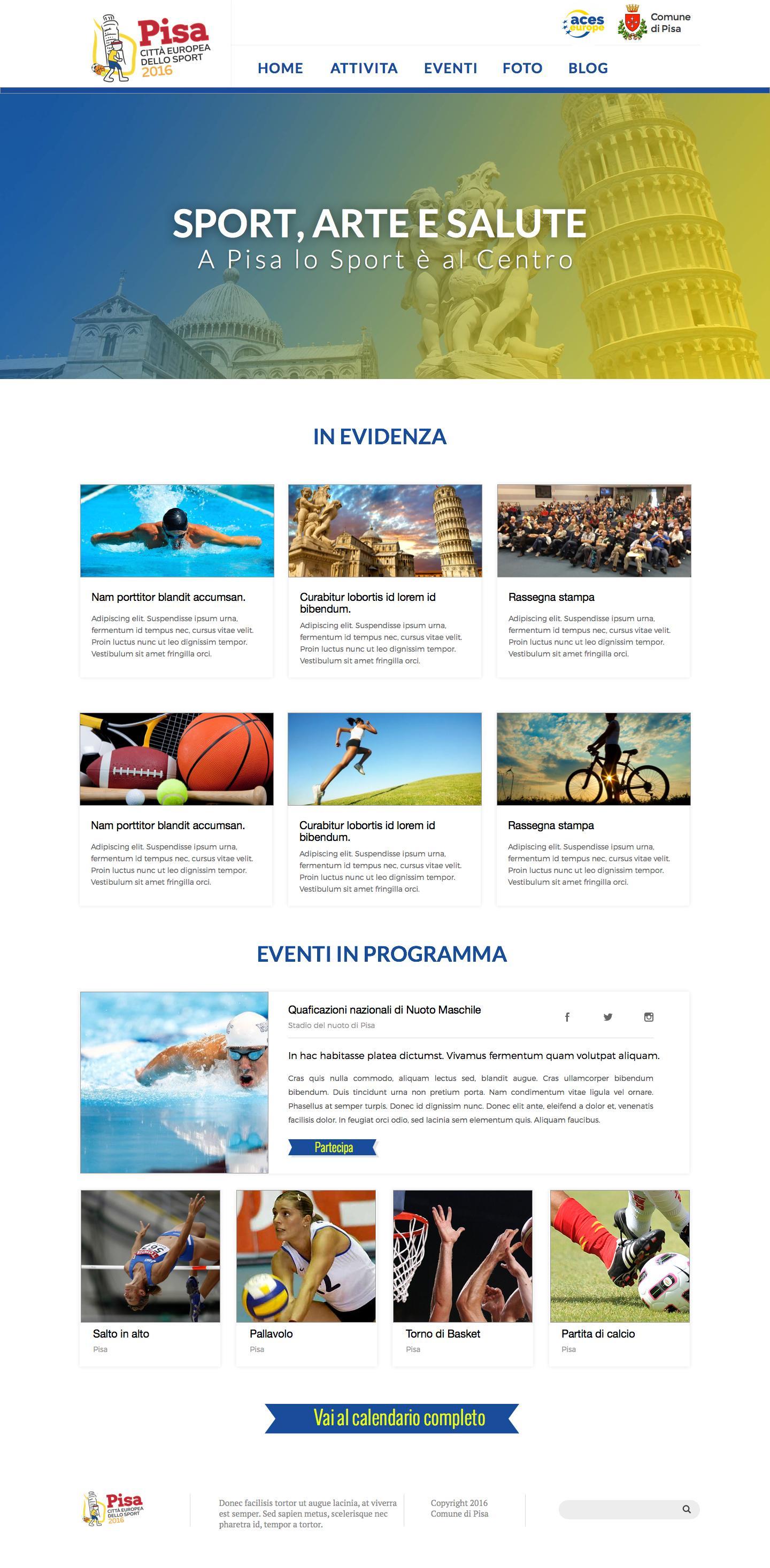 Pisa capitale europea dello sport: un anno di eventi