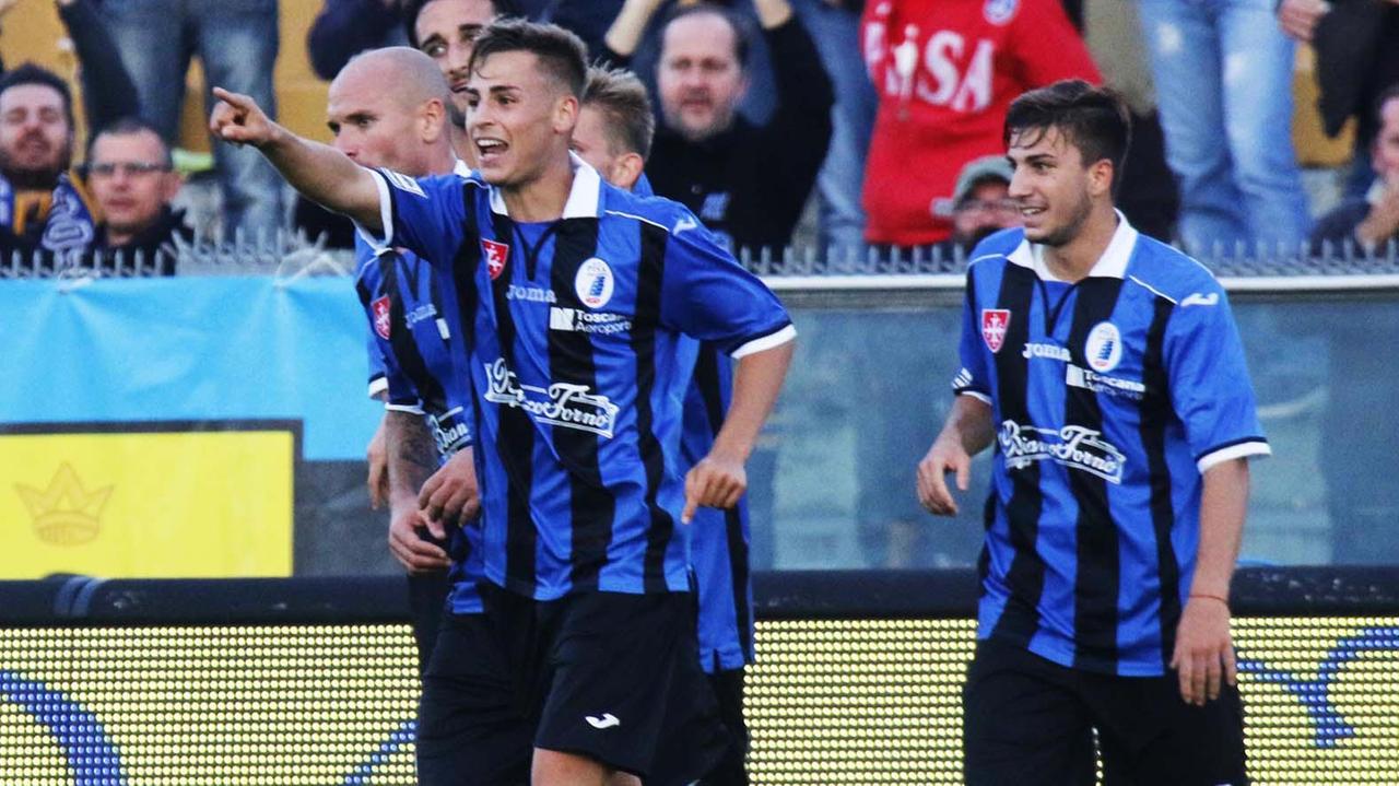 L'esultanza nerazzurra dopo un gol (Muzzi)