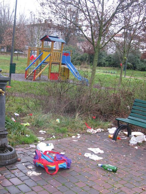 Spazzatura all’ex Cremeria: «Indecoroso, parco da pulire» 
