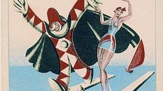 Il manifesto ufficiale del Carnevale 1931 da cui è stata ricavata l'immagine di Burlamacco e Ondina