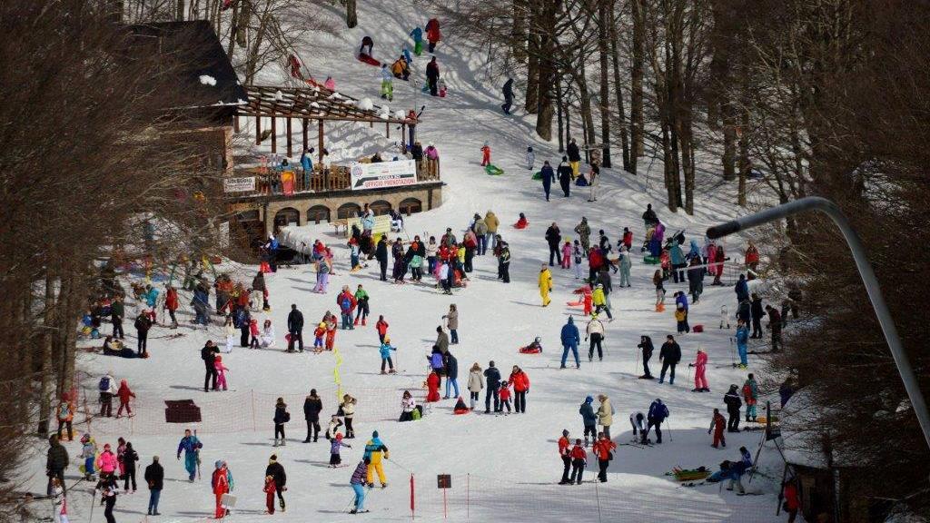 Sciatori sull'Amiata durante la stagione 2014-2015
