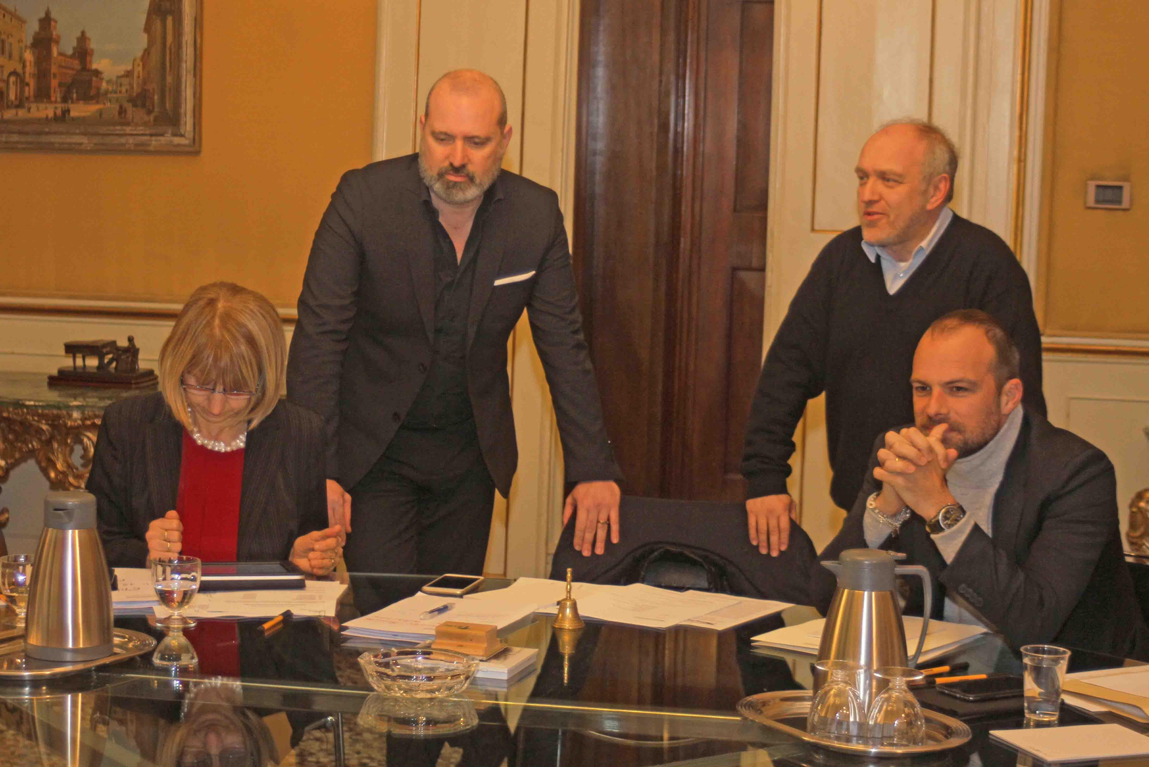 Il governatore Bonaccini in Municipio con il sindaco Tagliani