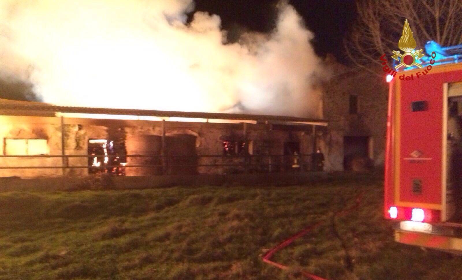 L'incendio a Lajatico