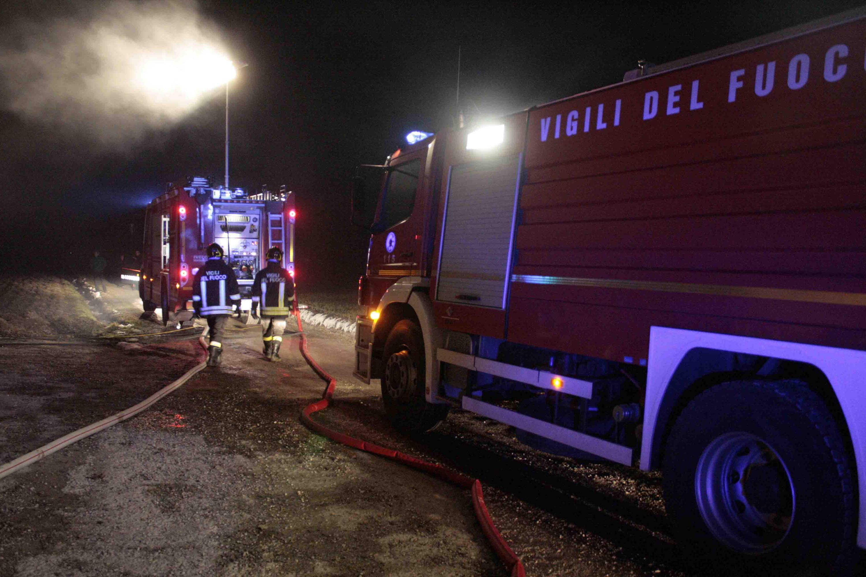 Un intervento dei vigili del fuoco