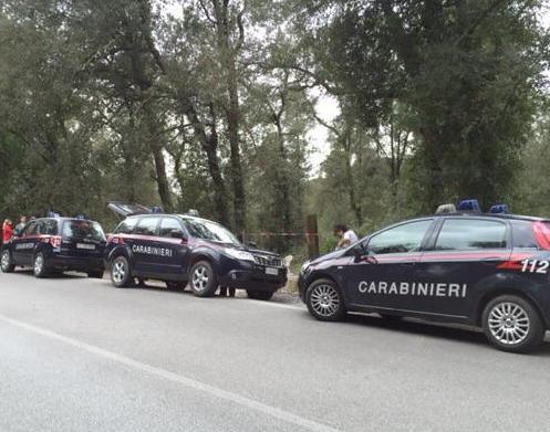 Carabinieri in azione nei boschi sotto Casale (foto d'archivio)
