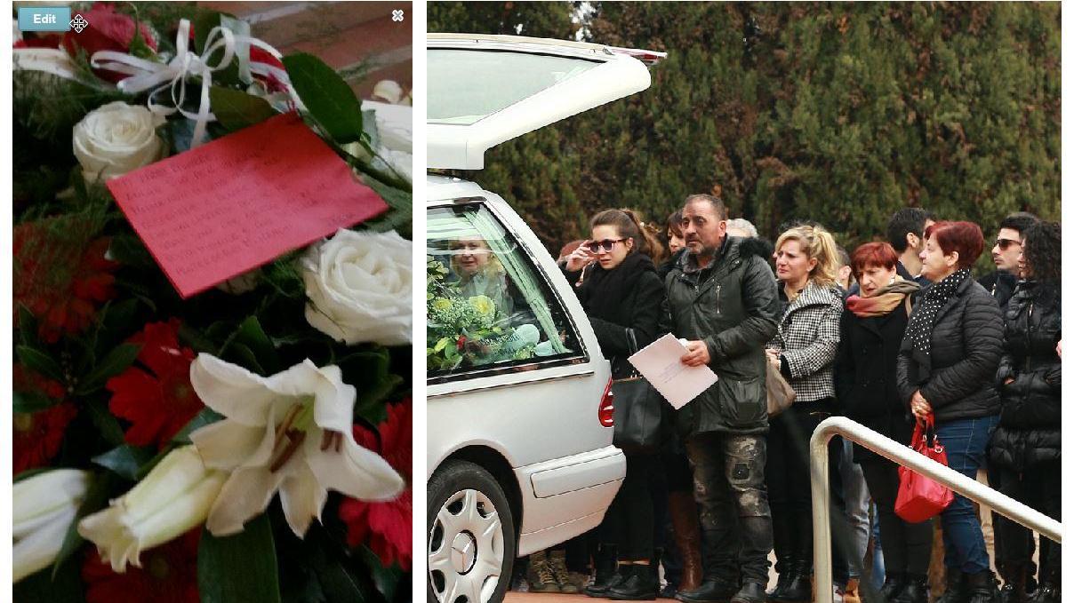 La lettera scritta dalla figlia di Beata Balon e a destra i familiari (foto Agenzia Carlo Sestini)