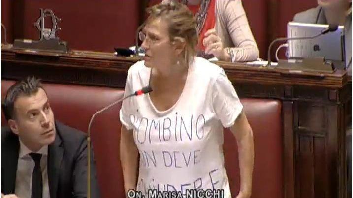 Marisa Nicchi durante un precedente intervento alla Camera sulla ex Lucchini