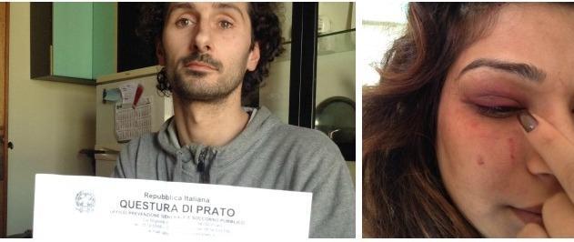 A sinistra Alan Scamardella, di fianco la giovane donna picchiata sabato (foto Batavia)
