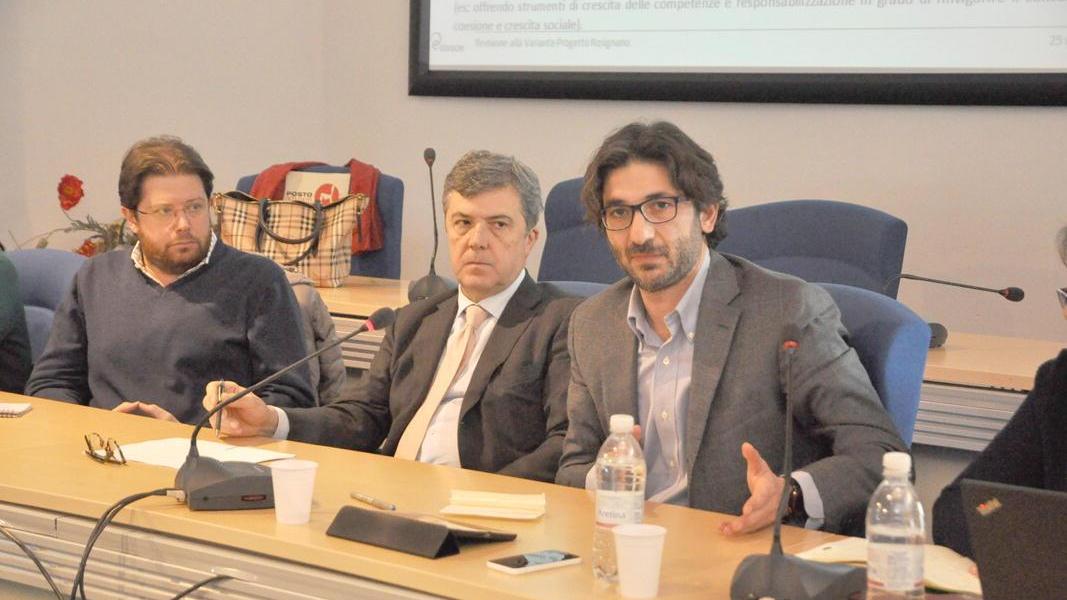 I rappresentanti di Edison e Solvay col sindaco Franchi