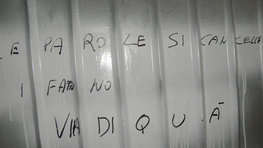 Le scritte di minacce