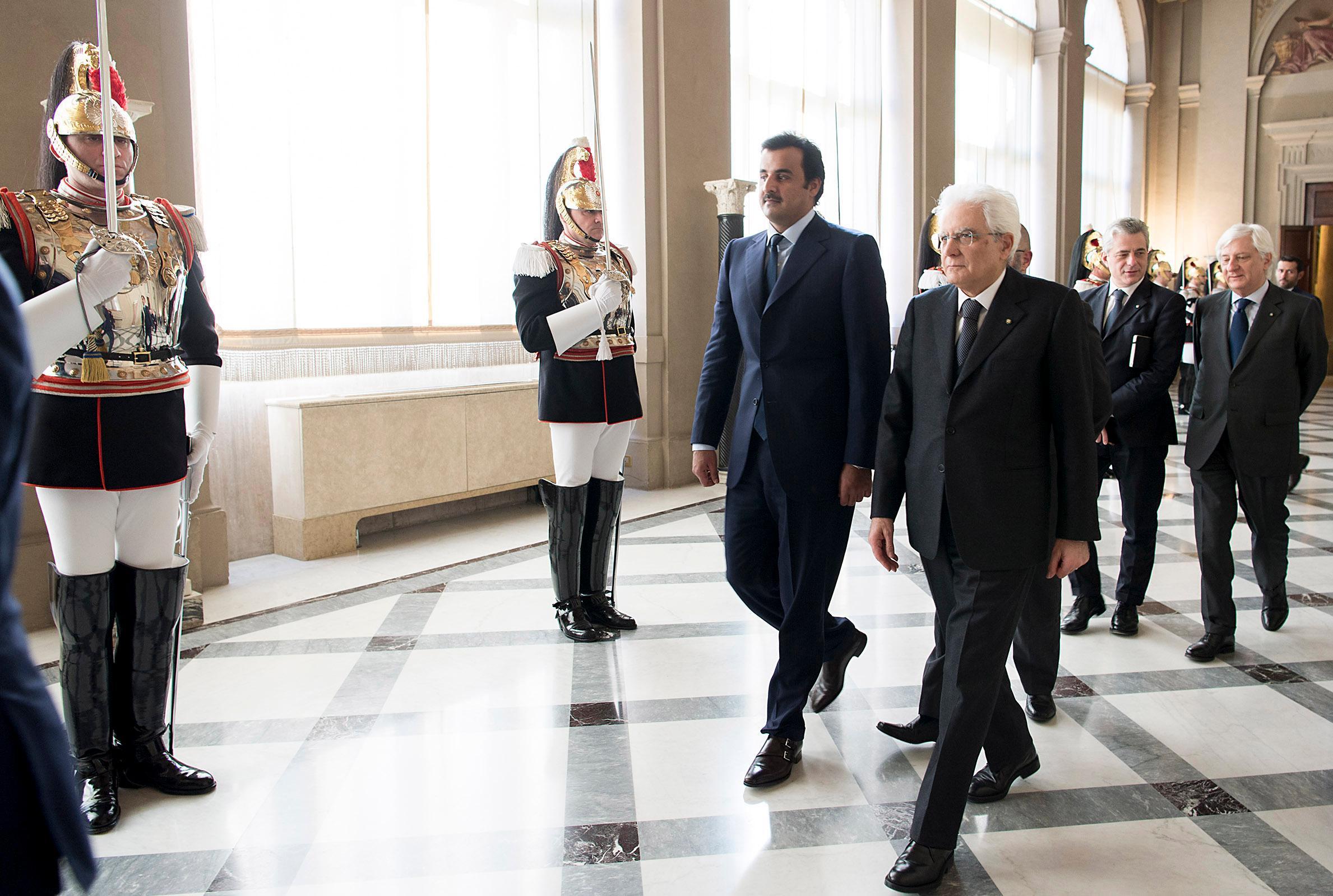 L'emiro del Qatar incontra il presidente della Repubblica