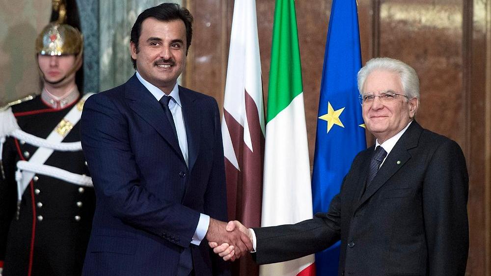 L'emiro del Qatar Tamim Al Thani, e il presidente della Repubblica, Sergio Mattarella
