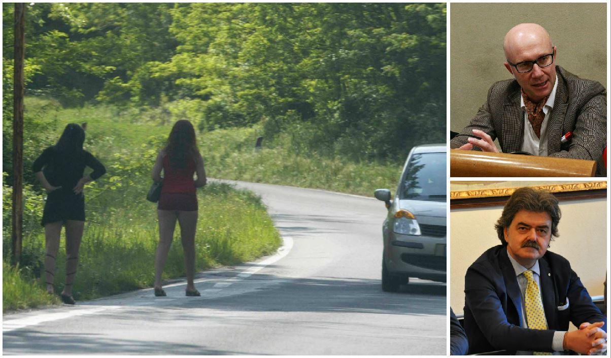 Prostitute sulla Romana Lucchese, a destra i sindaci Alessio Spinelli (in alto) e Maurizio Marchetti