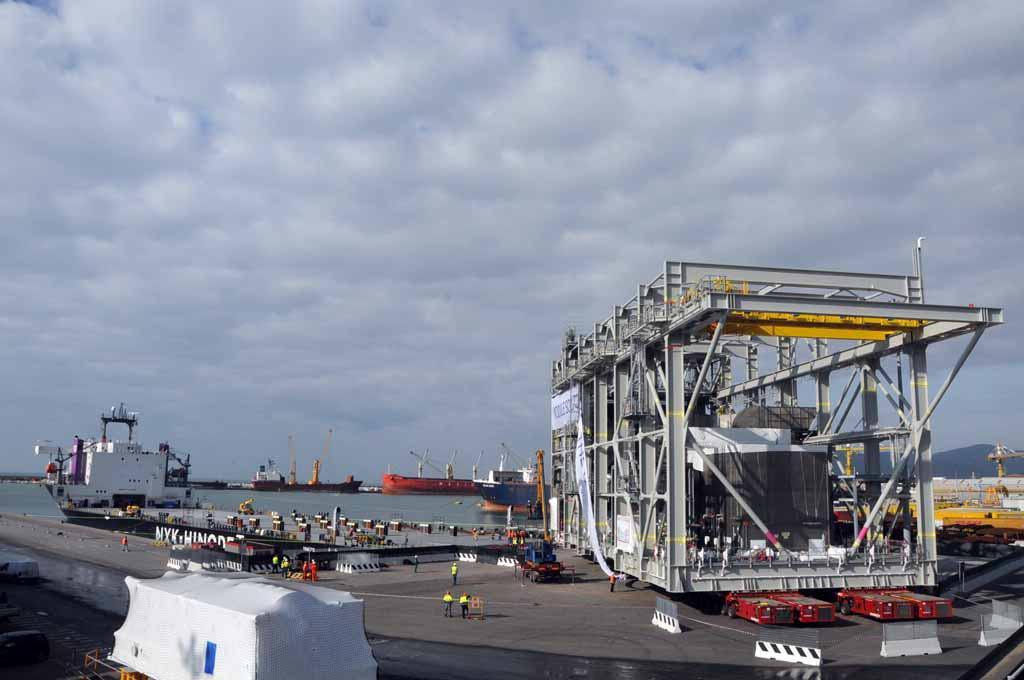 Un modulo della General Electric pronto per l’imbarco