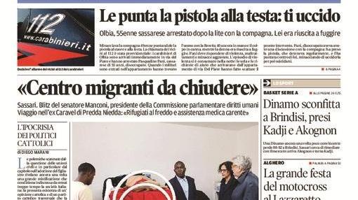 La Nuova Sardegna - Prima pagina - 1 febbraio 2016