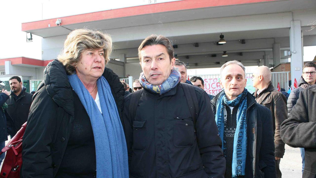Luca Fiorini con la segretaria generale della Cgil, Susanna Camusso