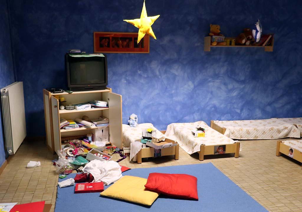 La stanza della nanna devastata  al nido di Ortola