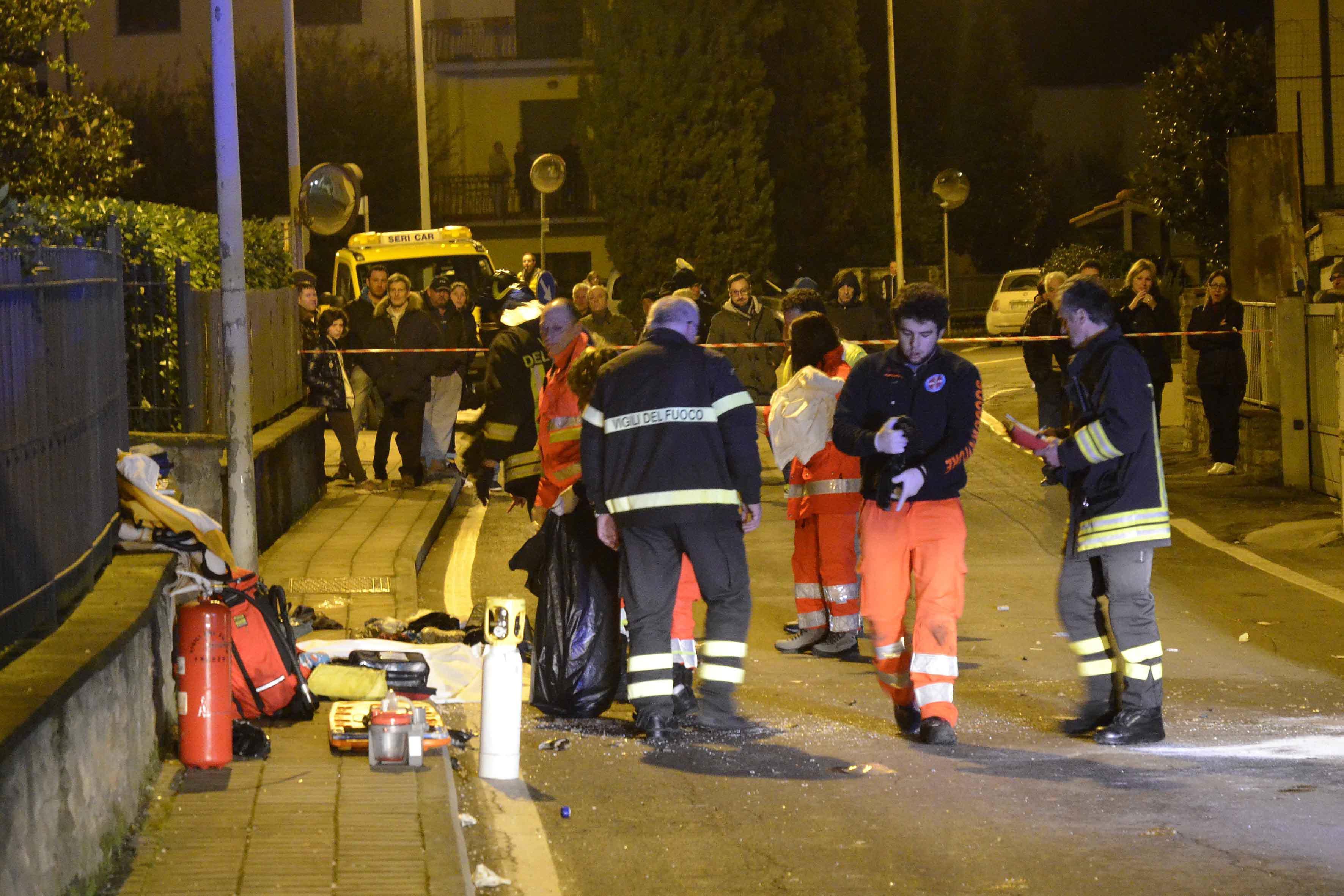 La scena dell'incidente di Arezzo