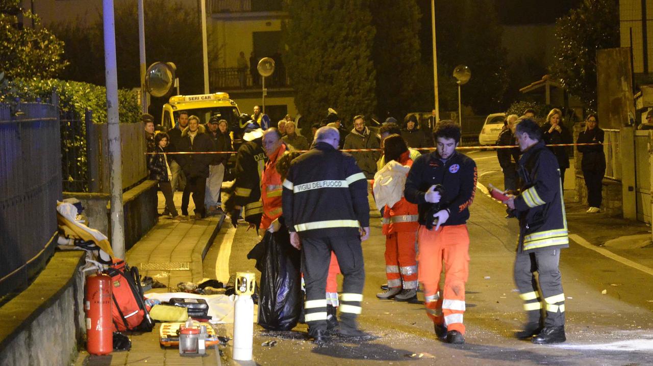 La scena dell'incidente di Arezzo