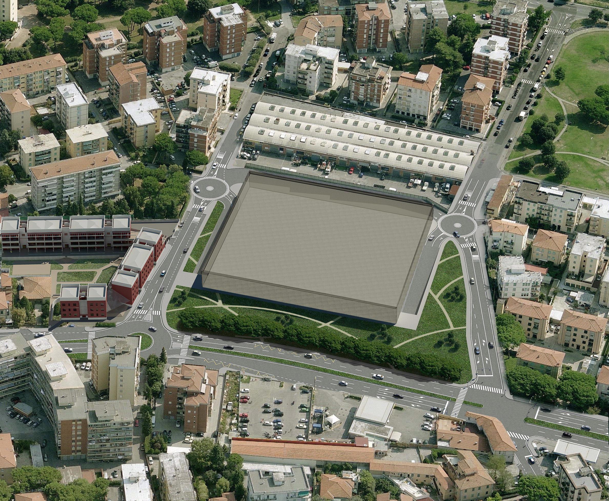 Ecco il progetto di Esselunga: nuova viabilità, parcheggio sotterraneo, area verde sul viale Petrarca e il grande supermercato "arretrato" rispetto all'attuale edificio ex Fiat
