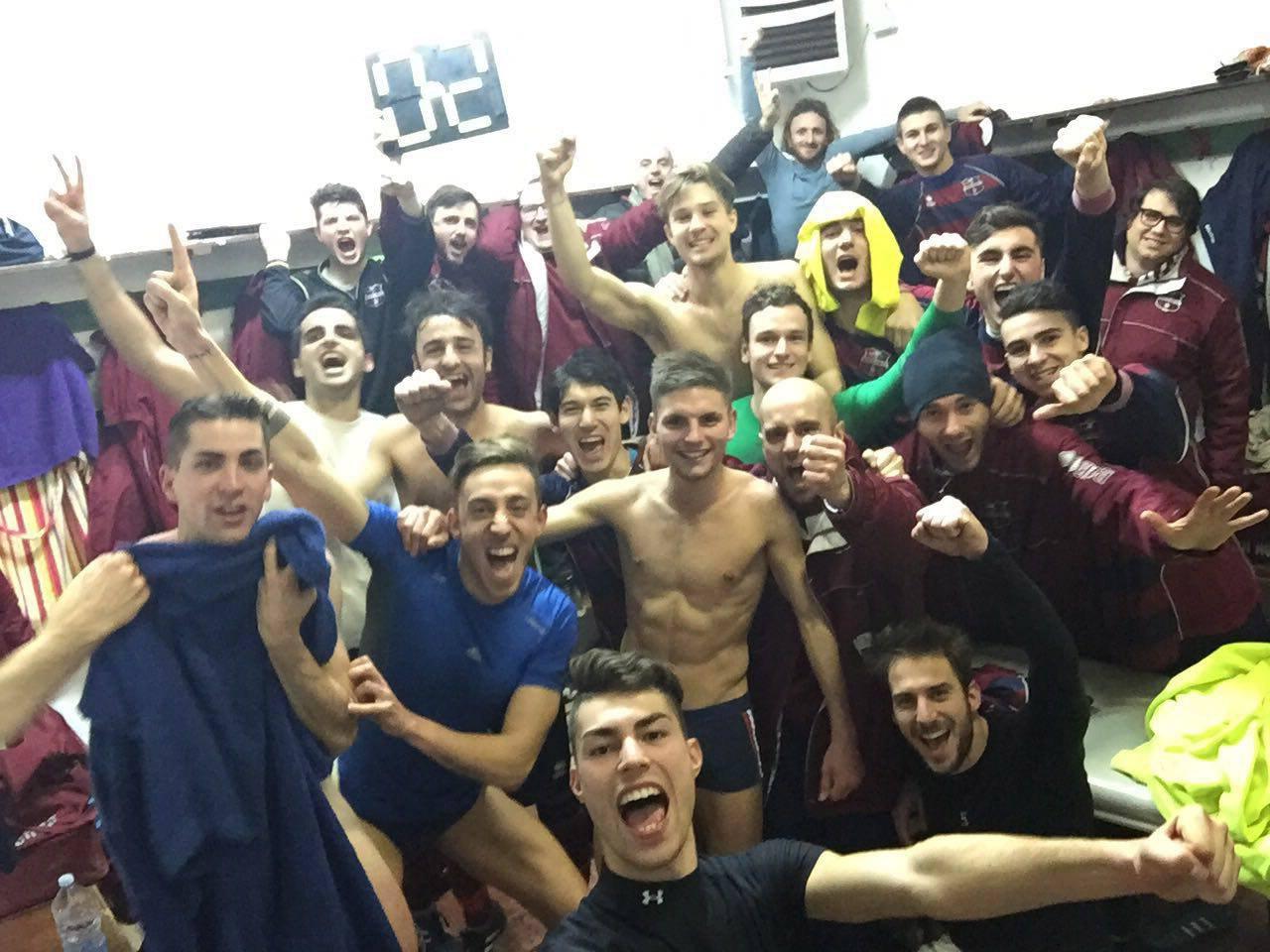 La gioia dei giocatori della Zenith Audax dopo la vittoria sul Bibbiena